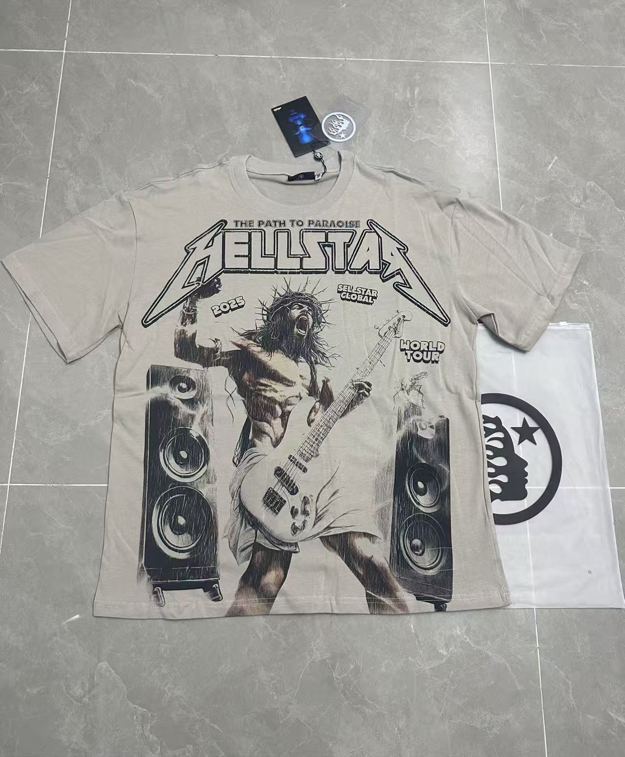 Hell t shirt star top quality Street Wear NFC Oversized Drop Shoulder Mens Short Sleeve Vintage Printed T Shirt For Men Women