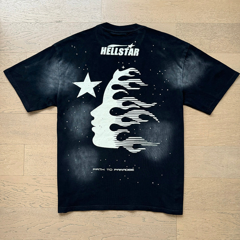 Hell t shirt star top quality Street Wear NFC Oversized Drop Shoulder Mens Short Sleeve Vintage Printed T Shirt For Men Women