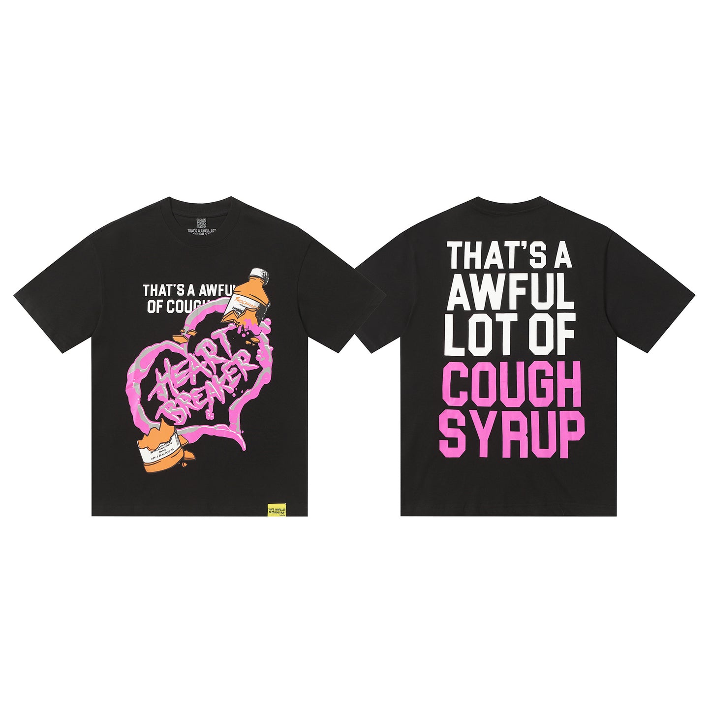 Men's That's A Awful Lot Of Cough Syrup Graphic Oversized T-Shirt Y2K Streetwear Cotton Short Sleeve Tee