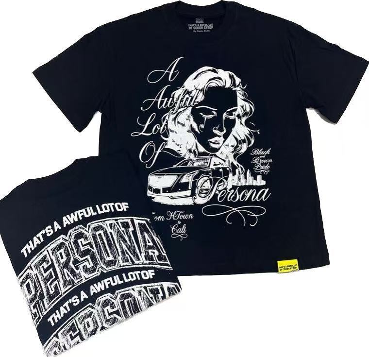 Men's That's A Awful Lot Of Cough Syrup Graphic Oversized T-Shirt Y2K Streetwear Cotton Short Sleeve Tee
