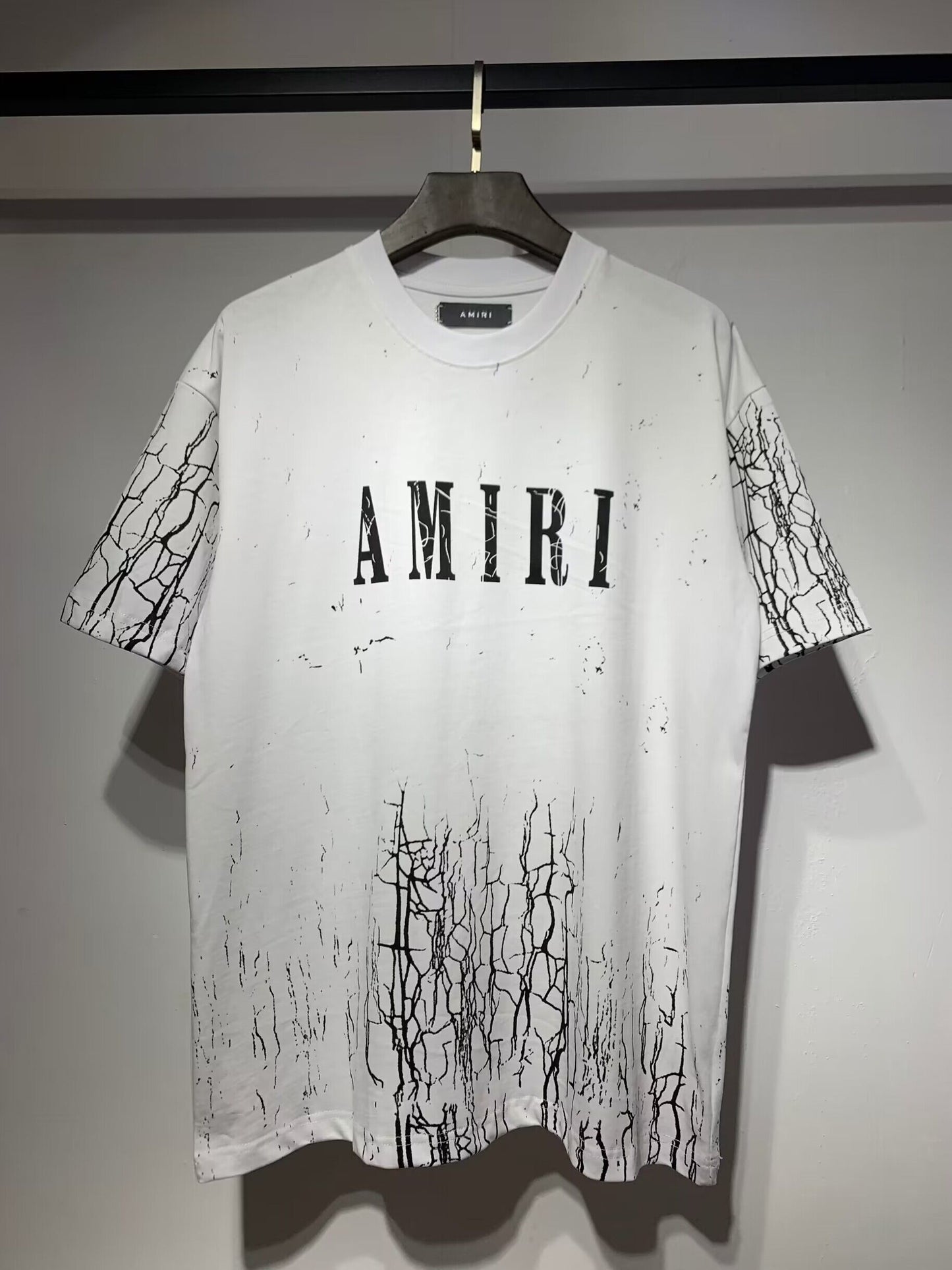 Men's AMIRI Style Graphic Oversized T-Shirt Y2K Streetwear Cotton Short Sleeve Tee