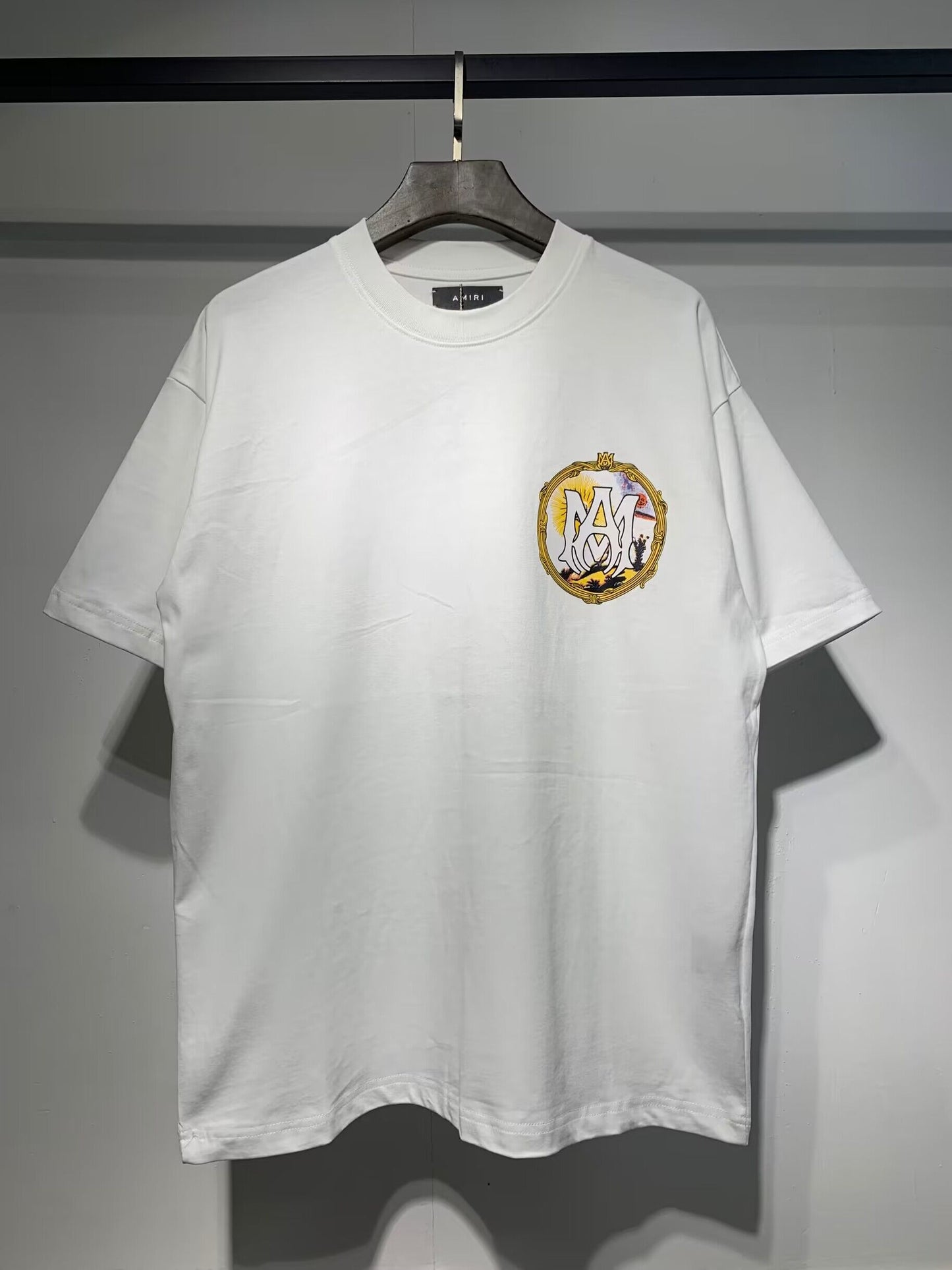 Men's AMIRI Style Graphic Oversized T-Shirt Y2K Streetwear Cotton Short Sleeve Tee