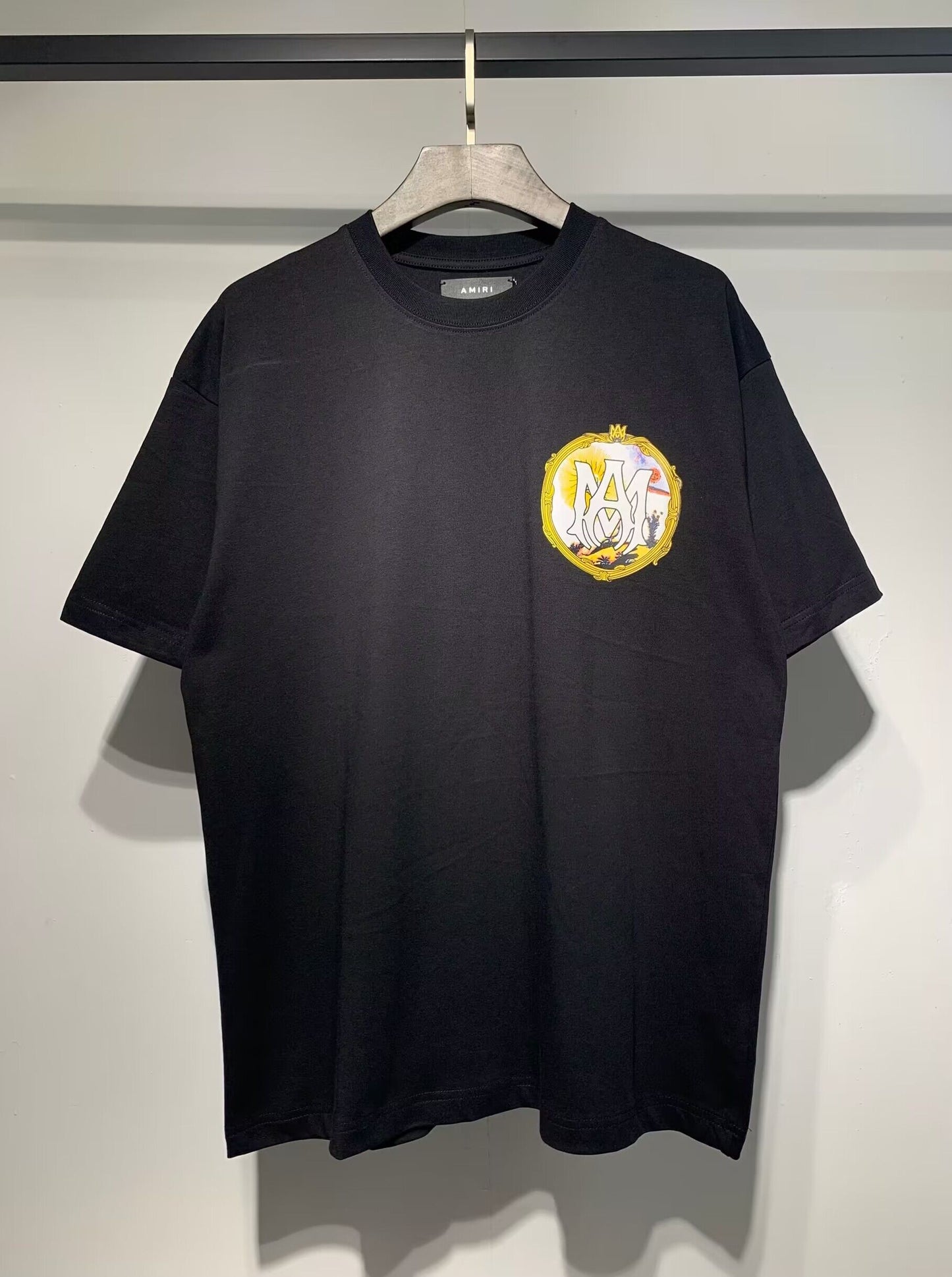 Men's AMIRI Style Graphic Oversized T-Shirt Y2K Streetwear Cotton Short Sleeve Tee