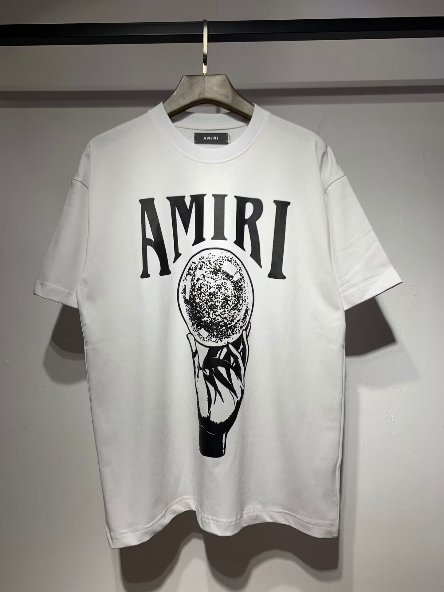 Men's AMIRI Style Graphic Oversized T-Shirt Y2K Streetwear Cotton Short Sleeve Tee