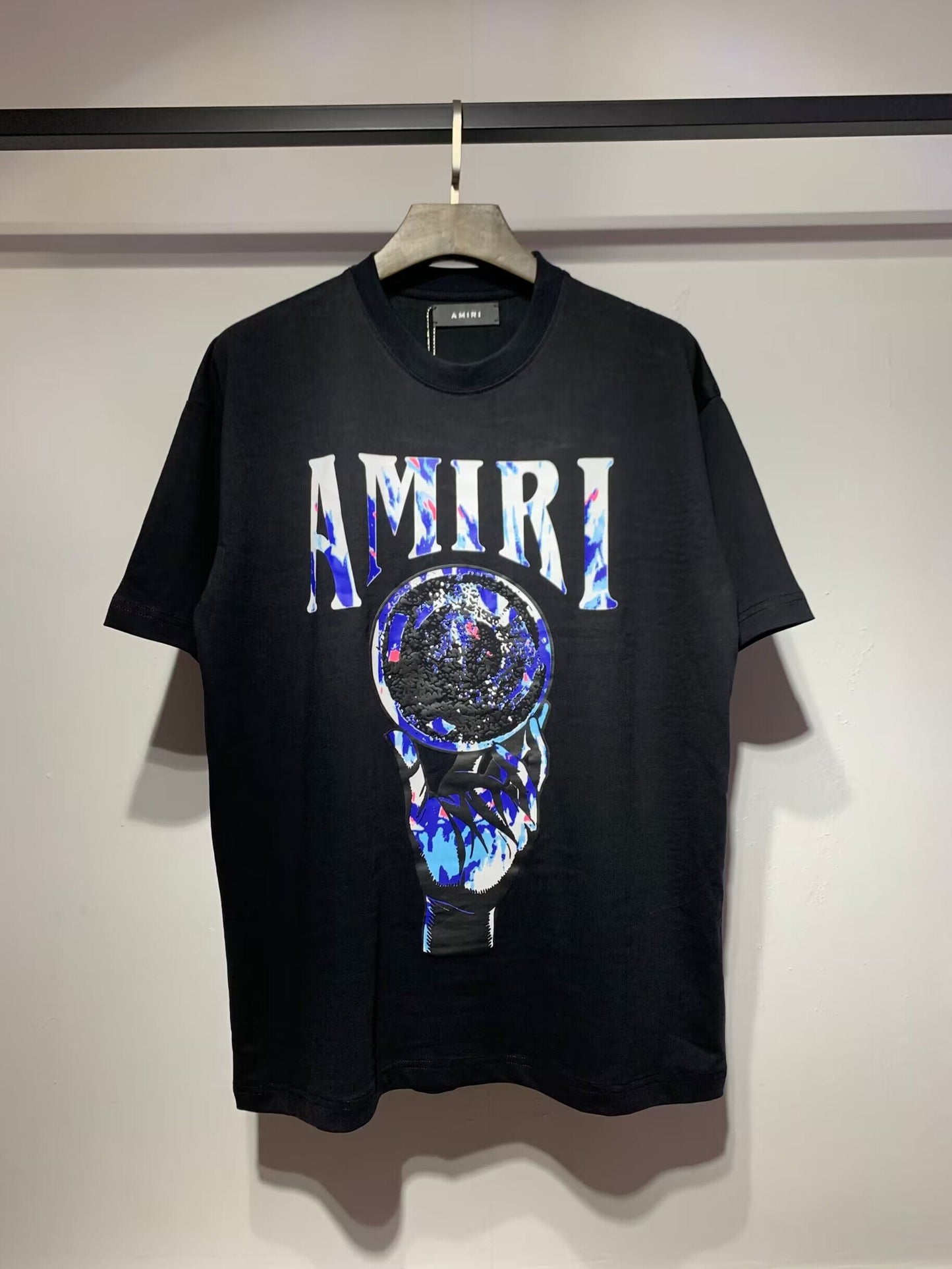 Men's AMIRI Style Graphic Oversized T-Shirt Y2K Streetwear Cotton Short Sleeve Tee