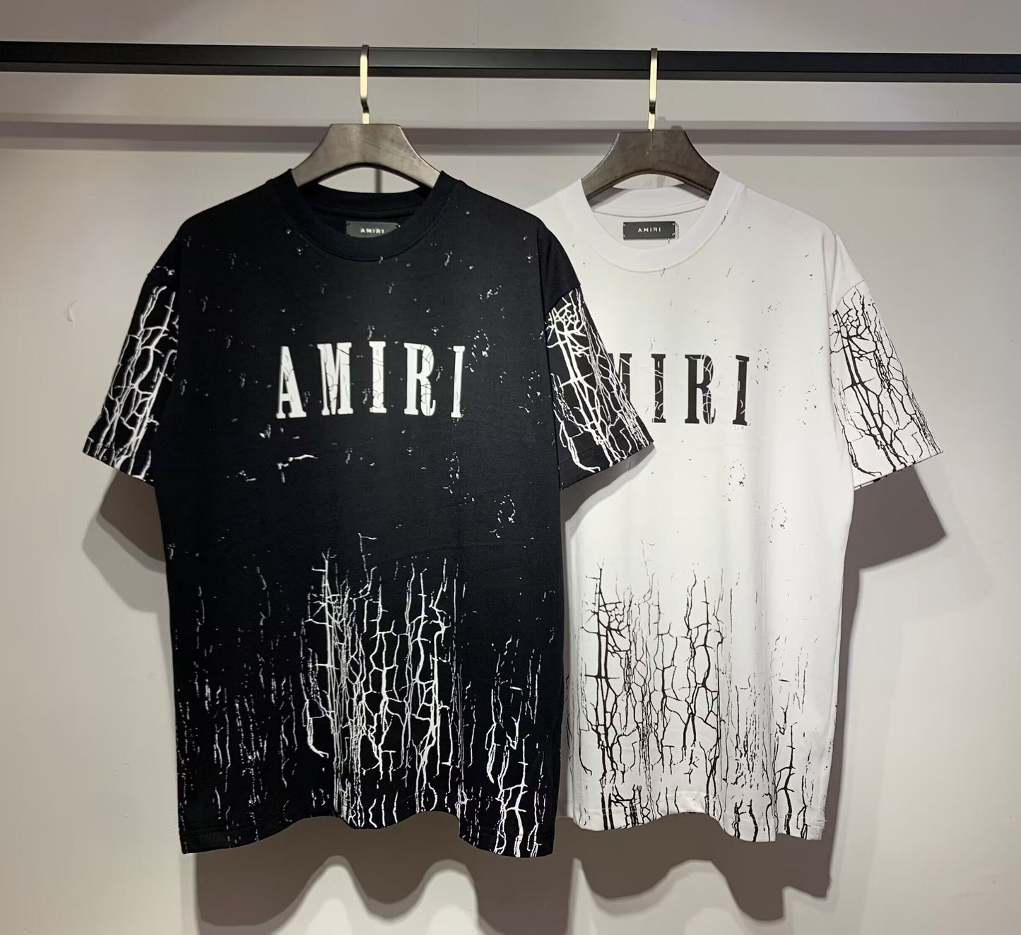 Men's AMIRI Style Graphic Oversized T-Shirt Y2K Streetwear Cotton Short Sleeve Tee