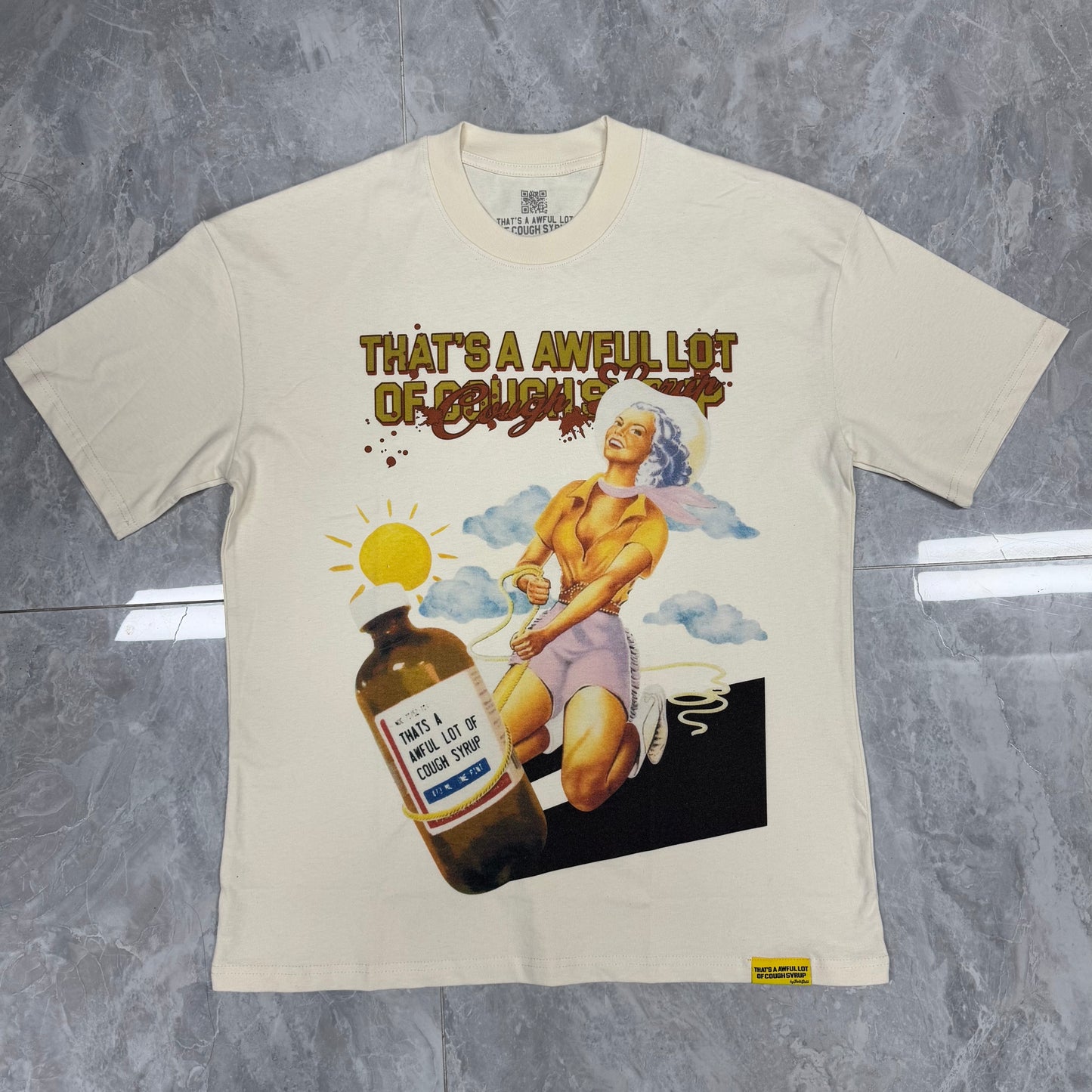 Top Quality Oversized Short Sleeve T-Shirts 100% Cotton Men's Clothing THAT'S a AWFUL LOT of COUGH SYRUP T Shirts for Men