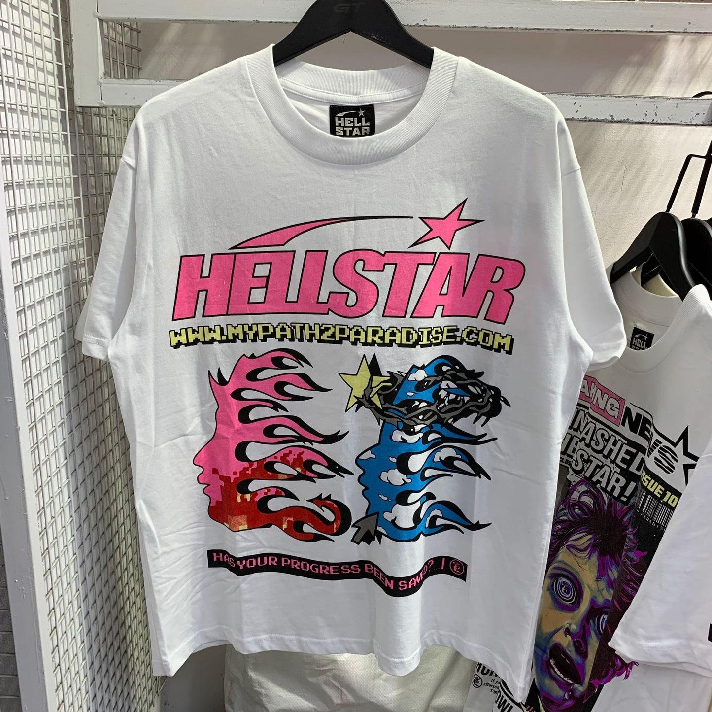 Hell t shirt star top quality Street Wear NFC Oversized Drop Shoulder Mens Short Sleeve Vintage Printed T Shirt For Men Women