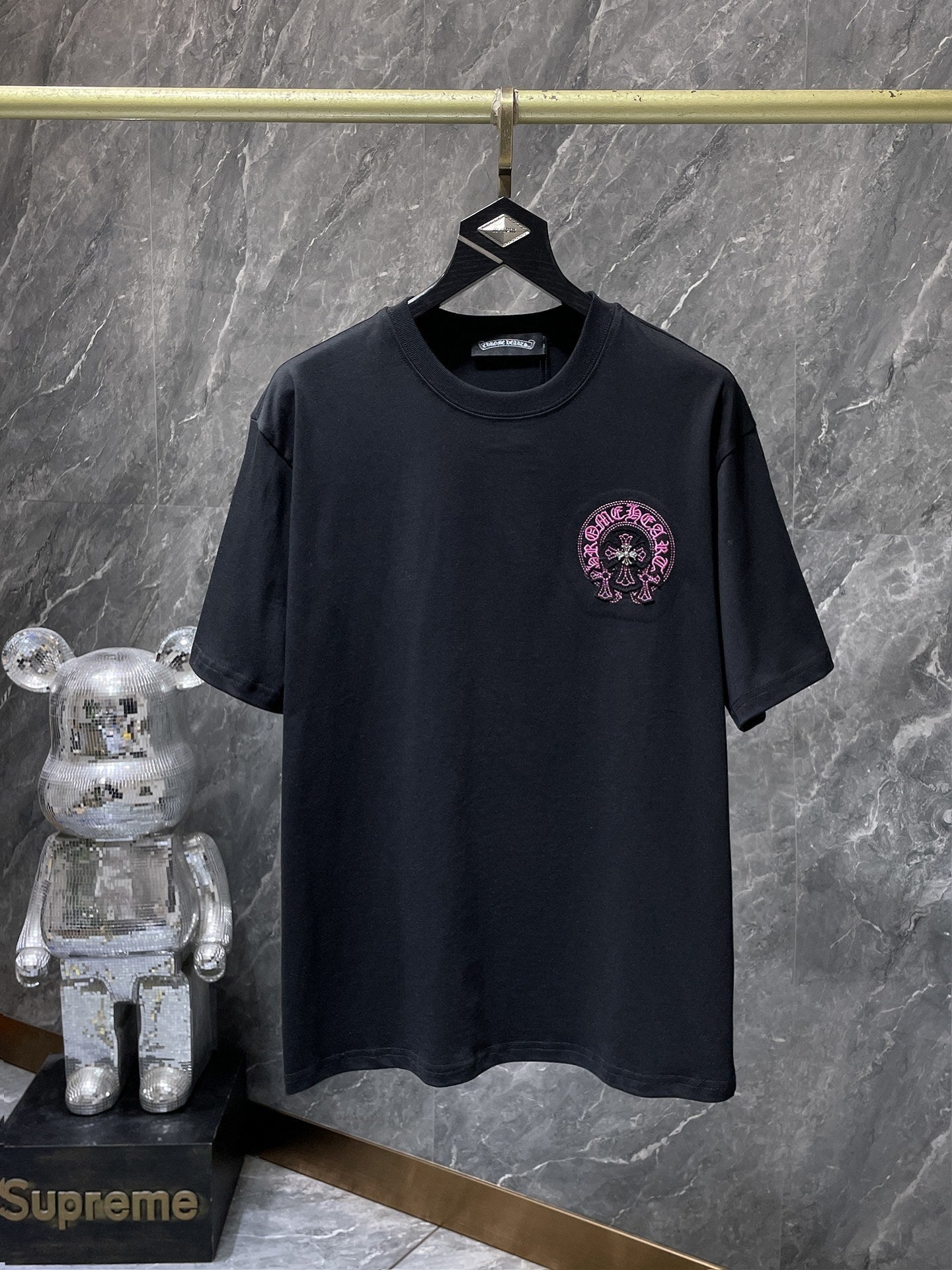 Men's Chrome Hearts Style Graphic Oversized T-Shirt Y2K Streetwear Cotton Short Sleeve Tee