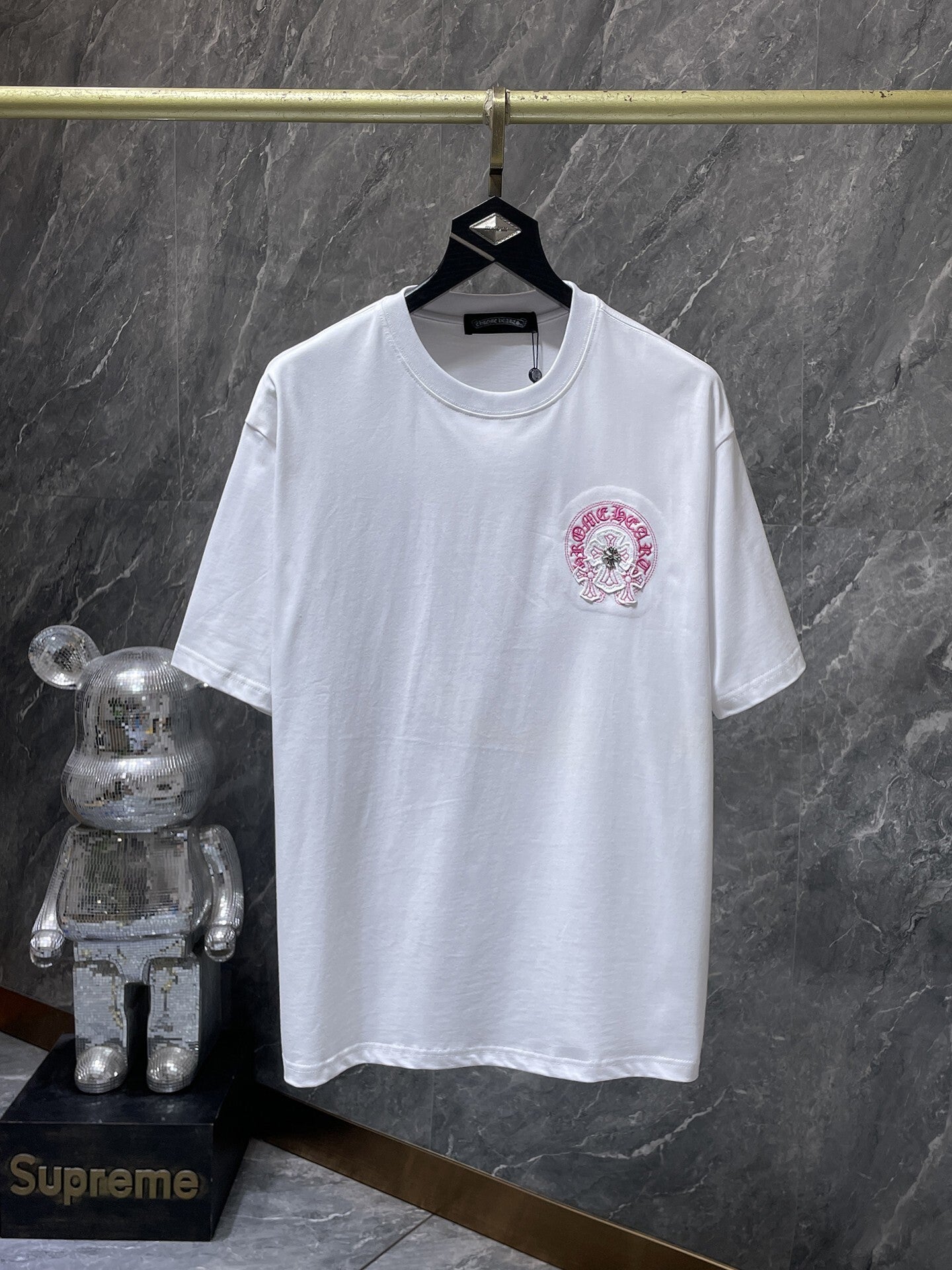 Men's Chrome Hearts Style Graphic Oversized T-Shirt Y2K Streetwear Cotton Short Sleeve Tee