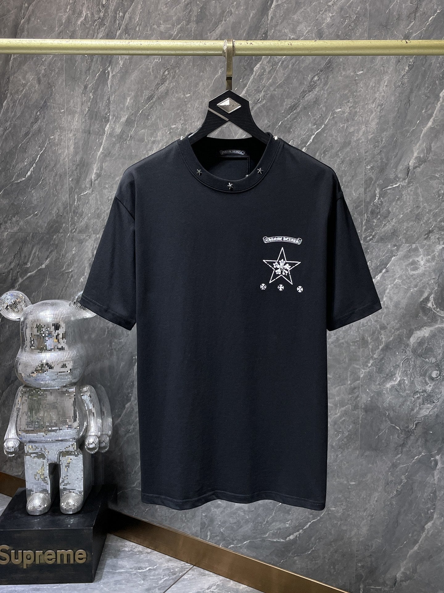 Men's Chrome Hearts Style Graphic Oversized T-Shirt Y2K Streetwear Cotton Short Sleeve Tee