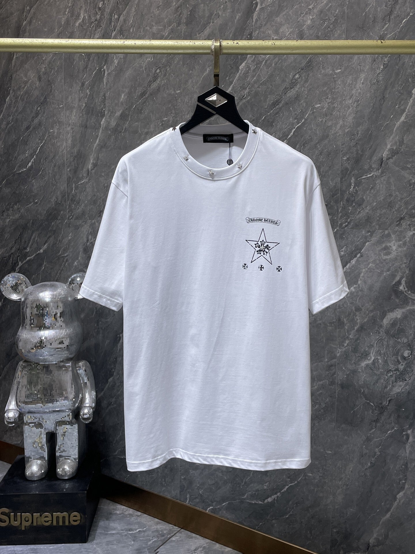 Men's Chrome Hearts Style Graphic Oversized T-Shirt Y2K Streetwear Cotton Short Sleeve Tee