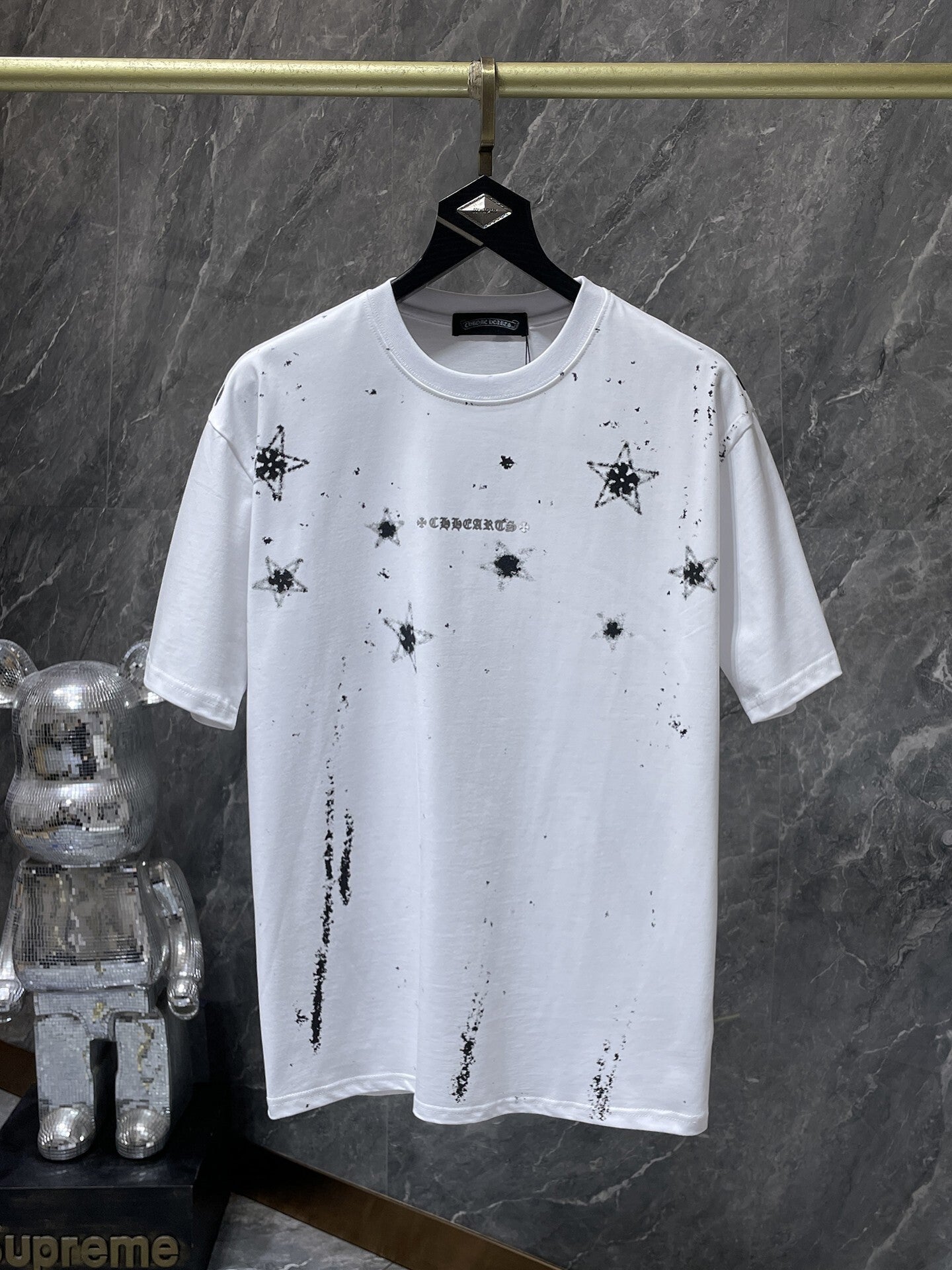 Men's Chrome Hearts Style Graphic Oversized T-Shirt Y2K Streetwear Cotton Short Sleeve Tee