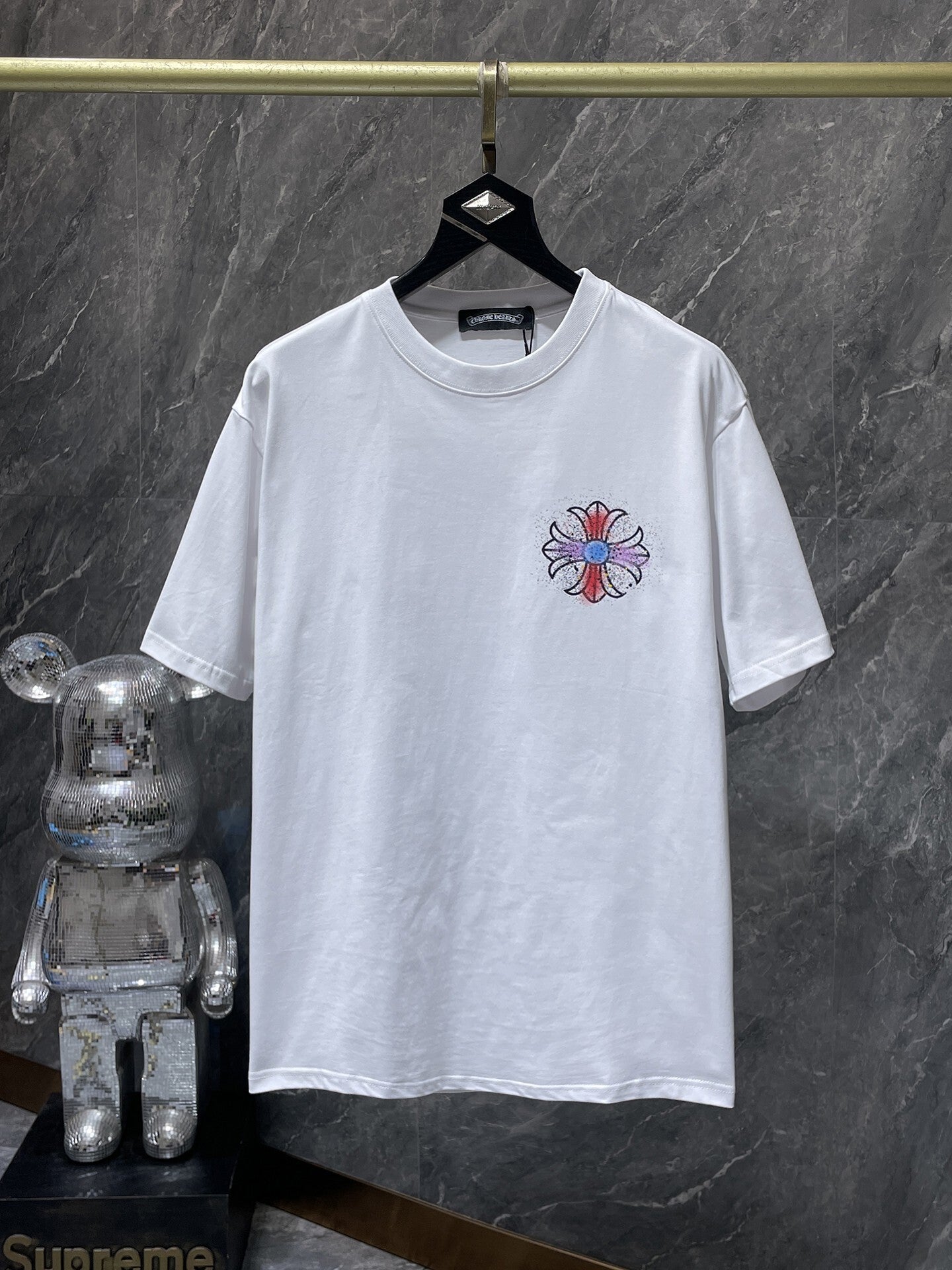 Men's Chrome Hearts Style Graphic Oversized T-Shirt Y2K Streetwear Cotton Short Sleeve Tee