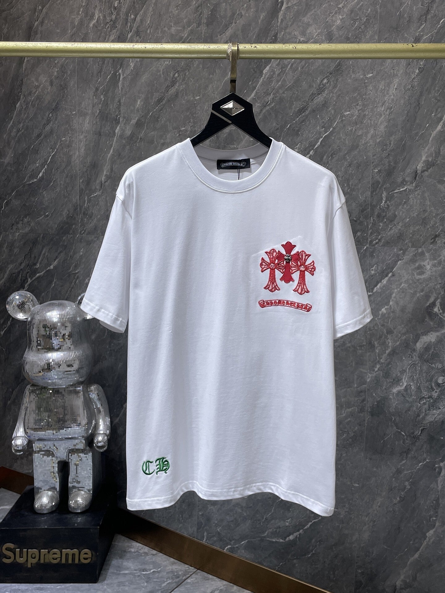 Men's Chrome Hearts Style Graphic Oversized T-Shirt Y2K Streetwear Cotton Short Sleeve Tee
