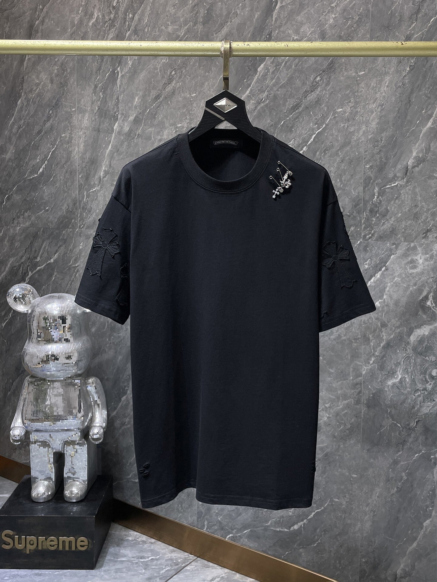 Men's Chrome Hearts Style Graphic Oversized T-Shirt Y2K Streetwear Cotton Short Sleeve Tee