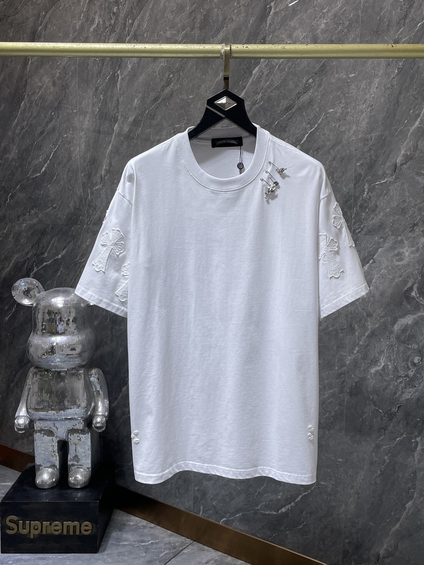 Men's Chrome Hearts Style Graphic Oversized T-Shirt Y2K Streetwear Cotton Short Sleeve Tee