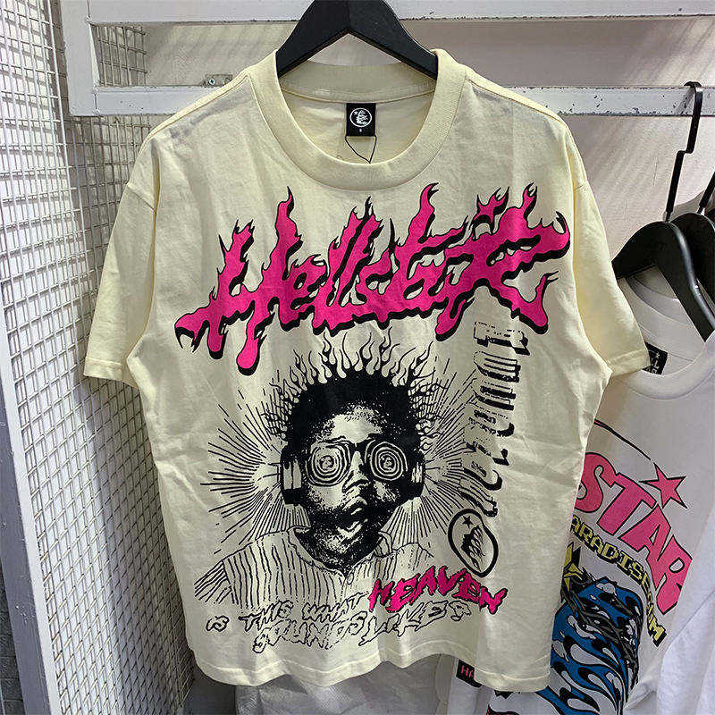 Factory Wholesale Hell t shirt star with NFC top quality Street Wear Oversized Vintage Printed T Shirt