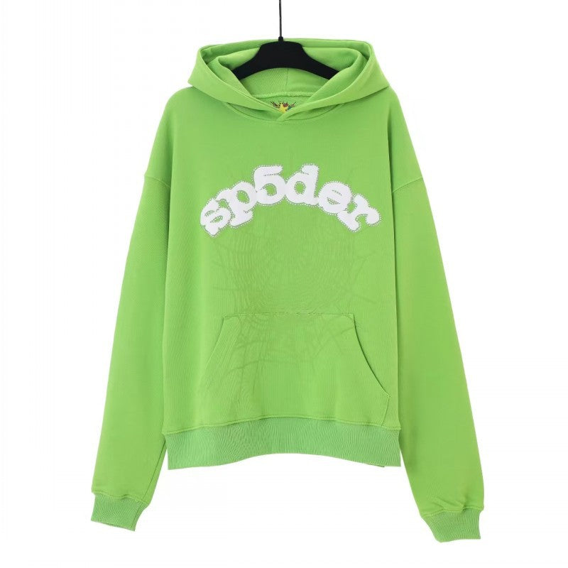 Sp5der foam letters 555555 couple hoodie Pink sweatshirt