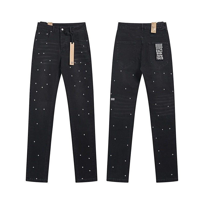 Ksubi Purple AM Paint Splatter Distressed Slim-Fit Denim Jeans – Vintage Streetwear for Men & Women