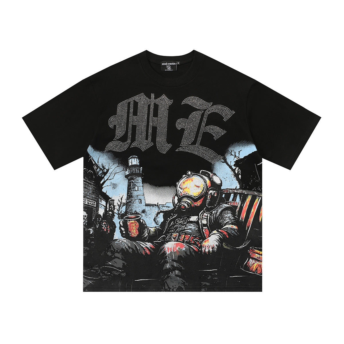 MIXED EMOTION Vintage Graphic Oversized Heavyweight T-Shirt