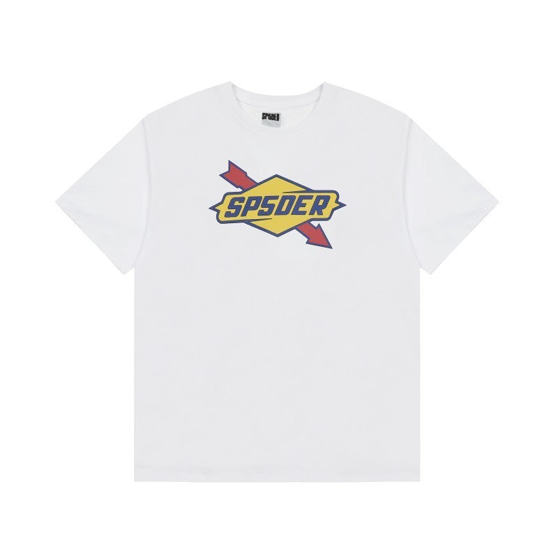 Men's Sp5der Web Graphic Oversized T-Shirt, Y2K Streetwear Cotton Short Sleeve Tee