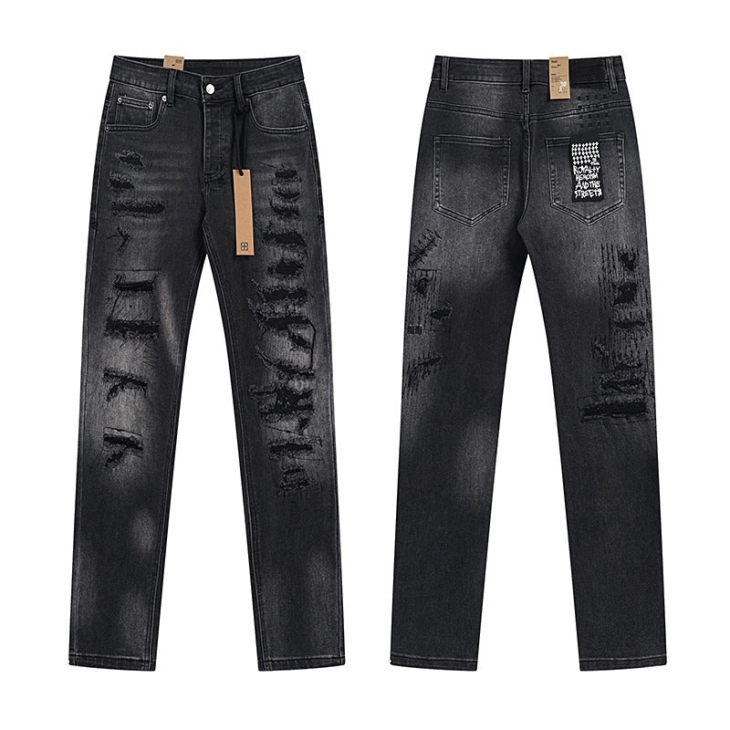Ksubi Purple AM Paint Splatter Distressed Slim-Fit Denim Jeans – Vintage Streetwear for Men & Women
