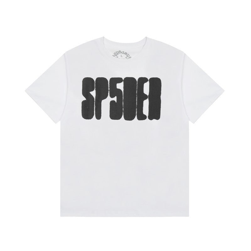 Men's Sp5der Web Graphic Oversized T-Shirt, Y2K Streetwear Cotton Short Sleeve Tee