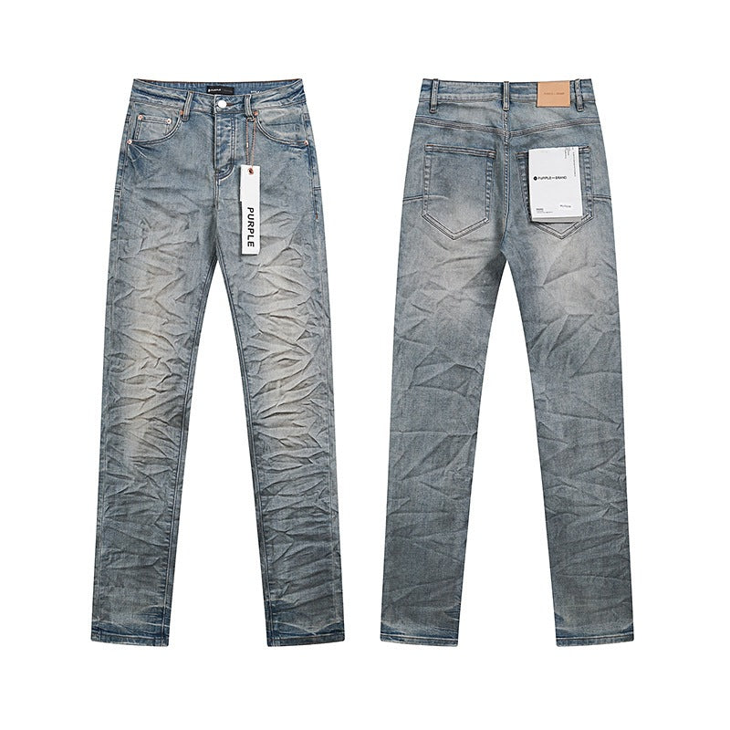 Ksubi Purple AM Paint Splatter Distressed Slim-Fit Denim Jeans – Vintage Streetwear for Men & Women