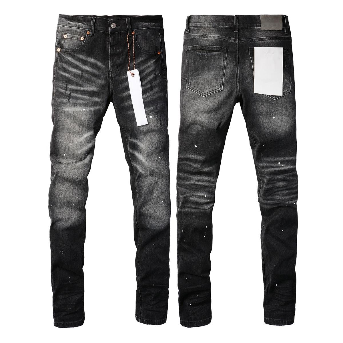 High Quality Designer Ripped Jeans Ripped Men'S Purple Jeans Streets Styles Purple Jeans