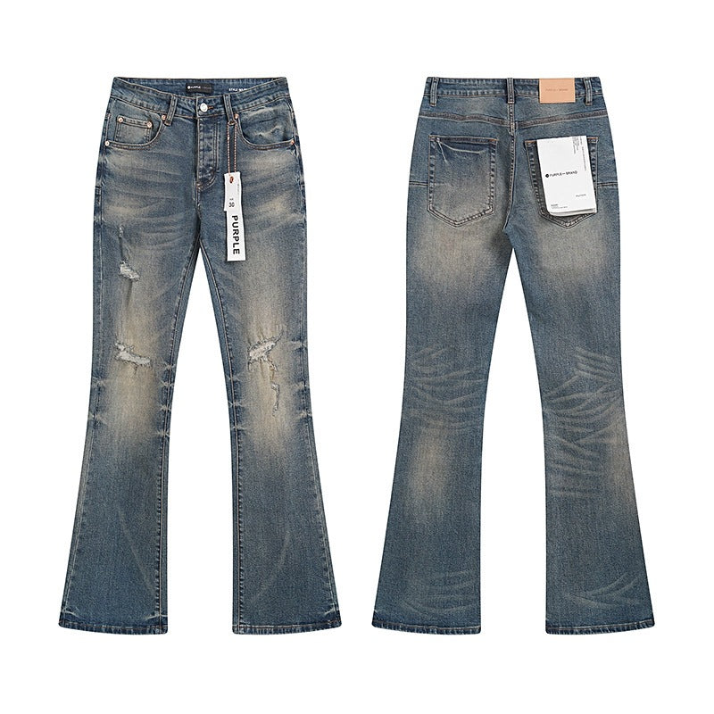 Ksubi Purple AM Paint Splatter Distressed Slim-Fit Denim Jeans – Vintage Streetwear for Men & Women