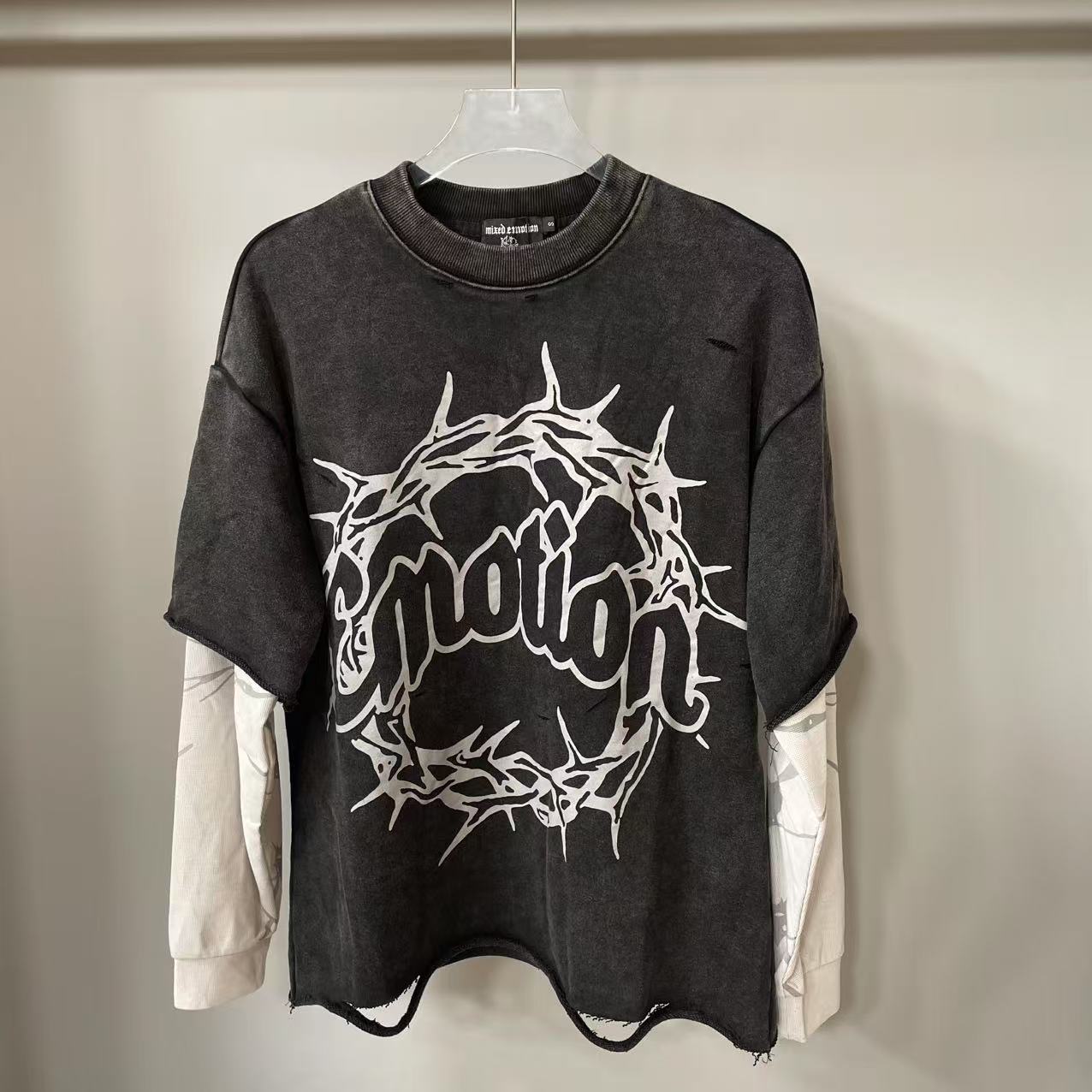 MIXED EMOTION Vintage Graphic Oversized Heavyweight T-Shirt