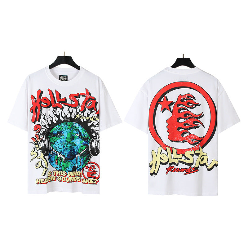 Factory Wholesale Hell t shirt star with NFC top quality Street Wear Oversized Vintage Printed T Shirt