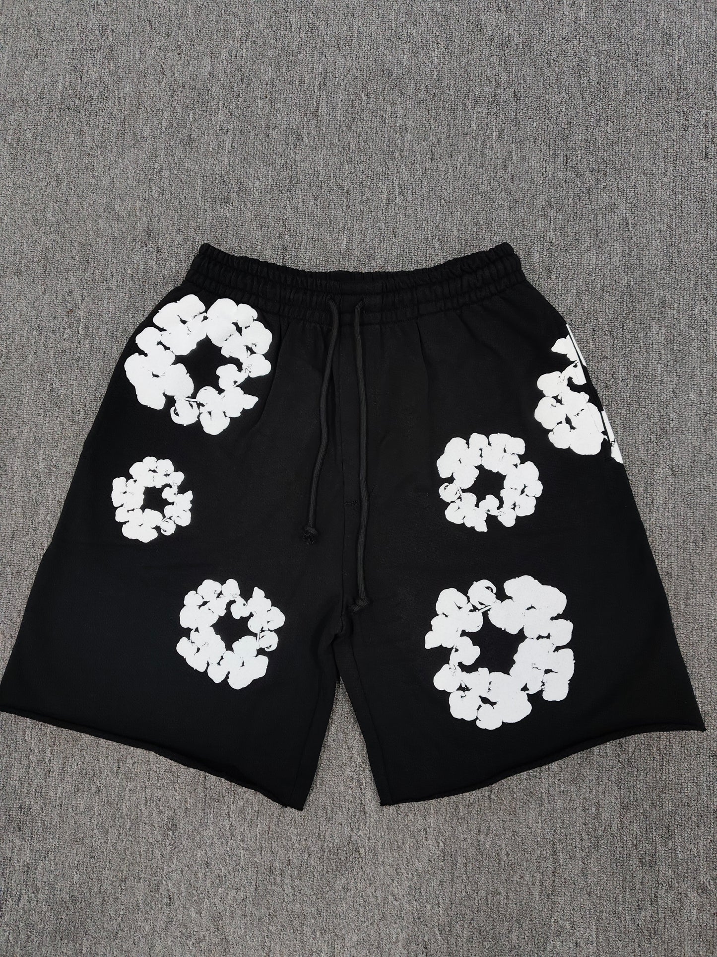 Denim Tears Men's  Floral Print Oversized Shorts Y2K Streetwear Breathable Casual Streetwear for Summer & Daily Wear