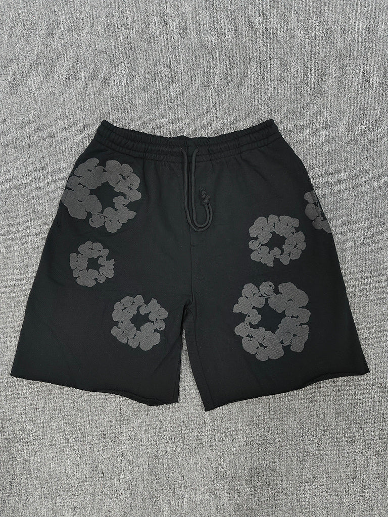 Denim Tears Men's  Floral Print Oversized Shorts Y2K Streetwear Breathable Casual Streetwear for Summer & Daily Wear