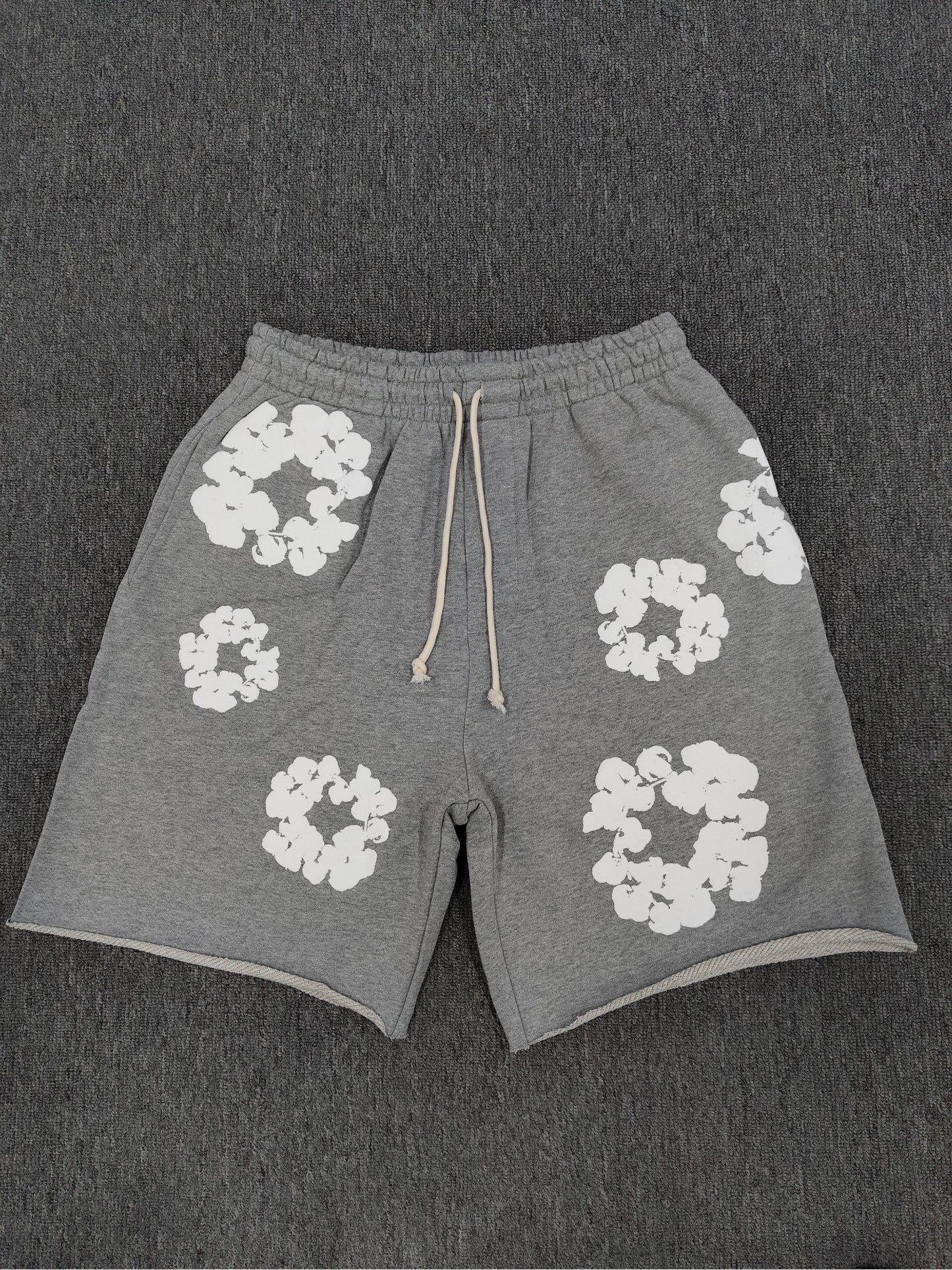 Denim Tears Men's  Floral Print Oversized Shorts Y2K Streetwear Breathable Casual Streetwear for Summer & Daily Wear