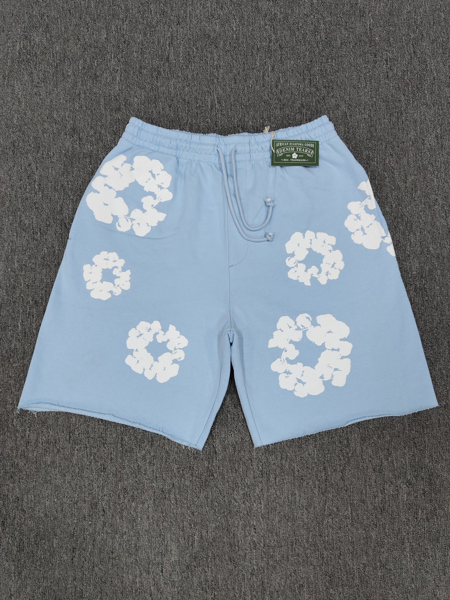 Denim Tears Men's  Floral Print Oversized Shorts Y2K Streetwear Breathable Casual Streetwear for Summer & Daily Wear