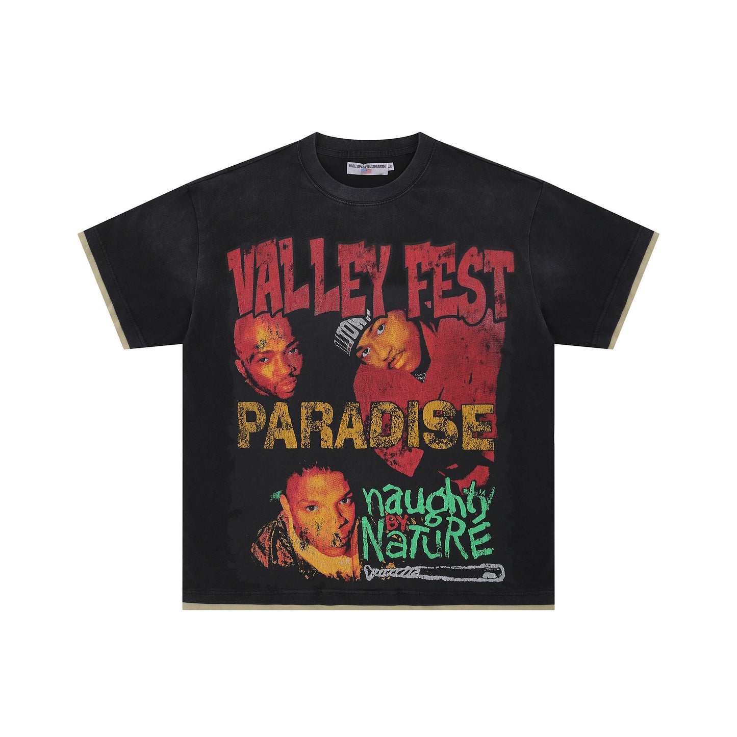 Iconic Valley Dream Retro Graphic Tee Men's Vintage Washed High Street Fashion Casual Top
