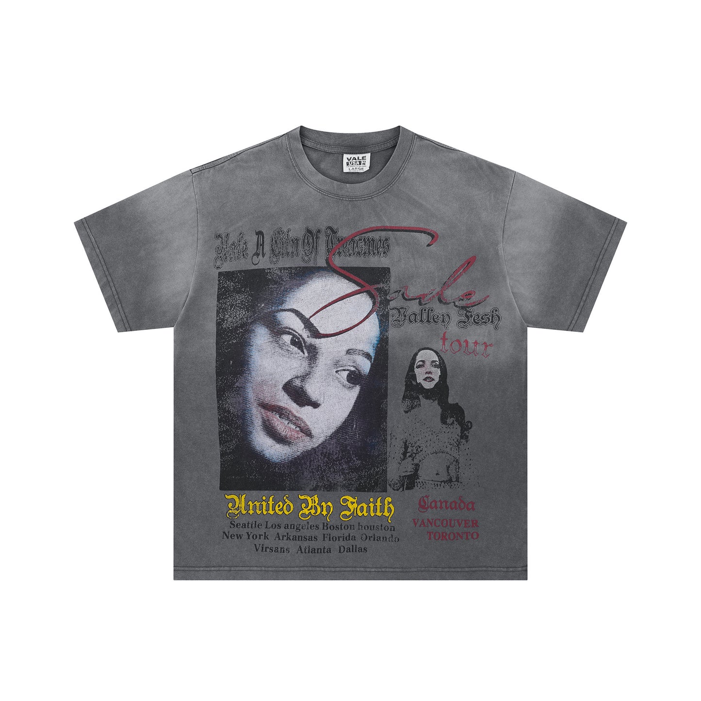 Iconic Valley Dream Retro Graphic Tee Men's Vintage Washed High Street Fashion Casual Top