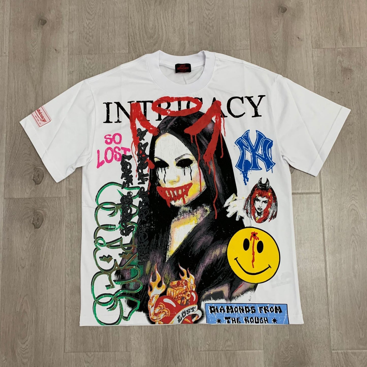 Valley Dream Style Retro Graphic Oversized T-Shirt, Men's Y2K Streetwear Casual Short Sleeve