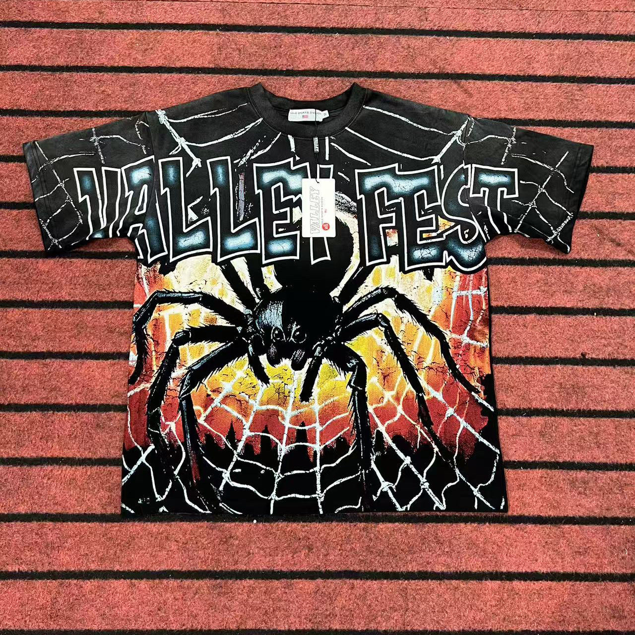 Valley Dream Style Retro Graphic Oversized T-Shirt, Men's Y2K Streetwear Casual Short Sleeve