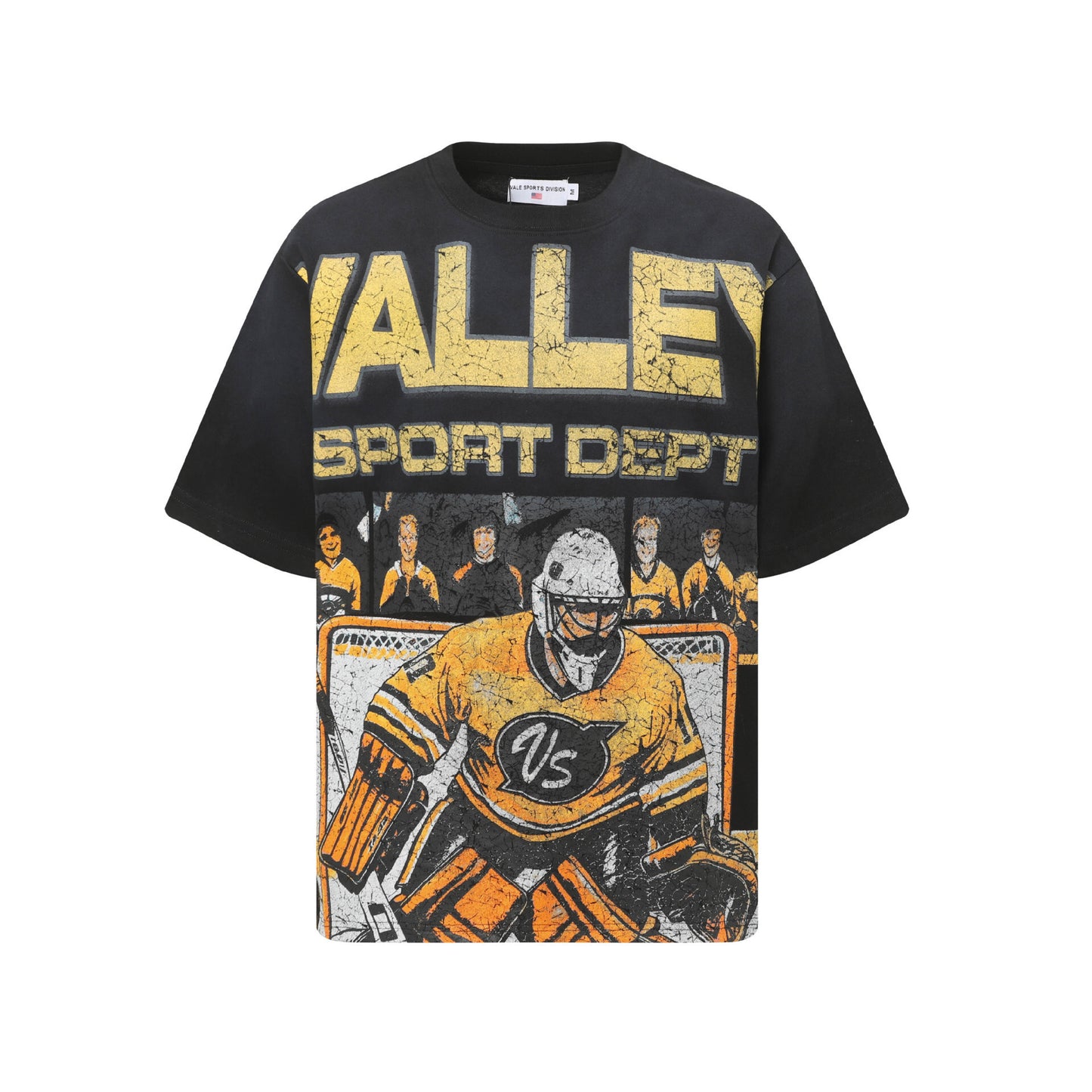 Iconic Valley Dream Retro Graphic Tee Men's Vintage Washed High Street Fashion Casual Top