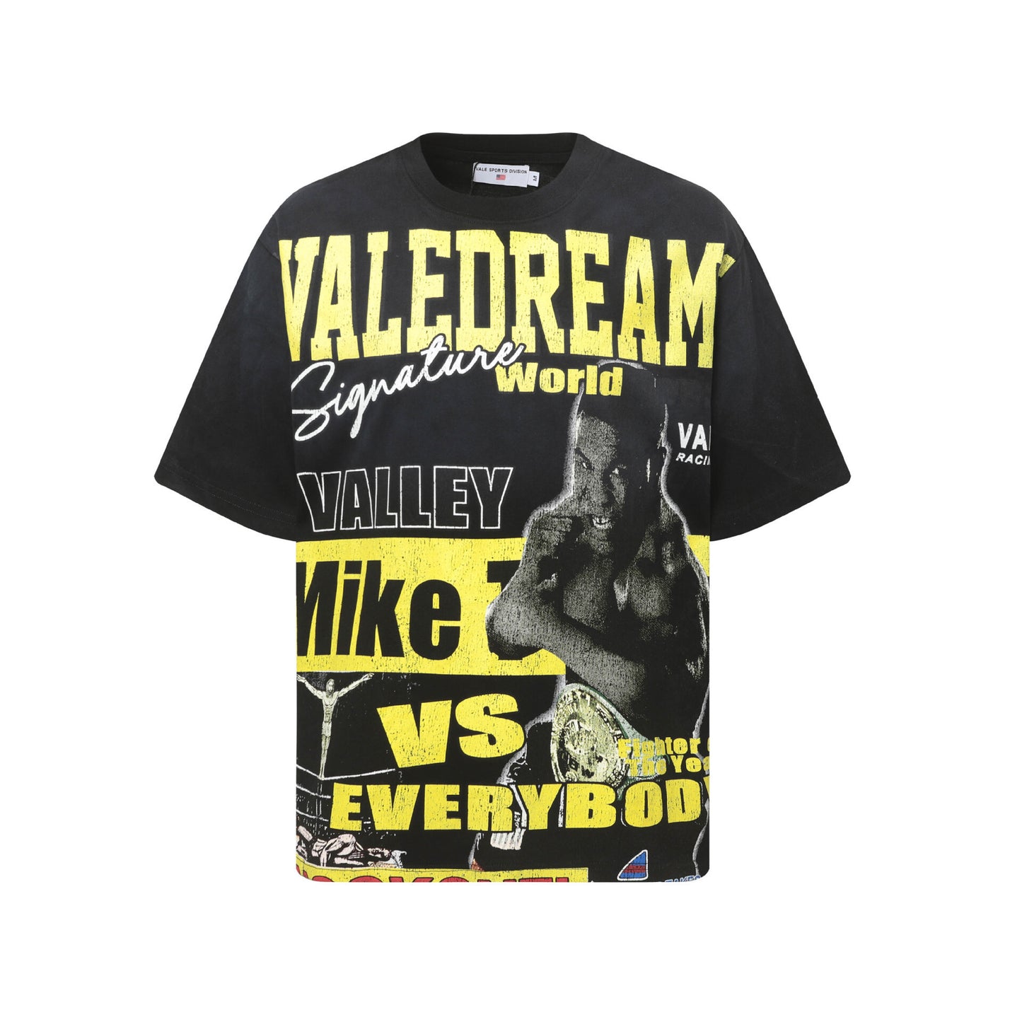 Iconic Valley Dream Retro Graphic Tee Men's Vintage Washed High Street Fashion Casual Top