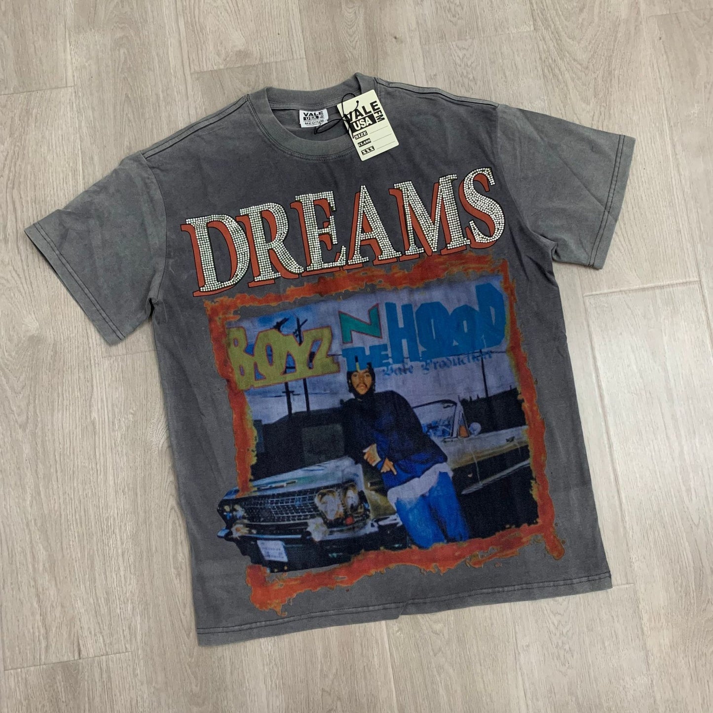 Valley Dream Style Retro Graphic Oversized T-Shirt, Men's Y2K Streetwear Casual Short Sleeve