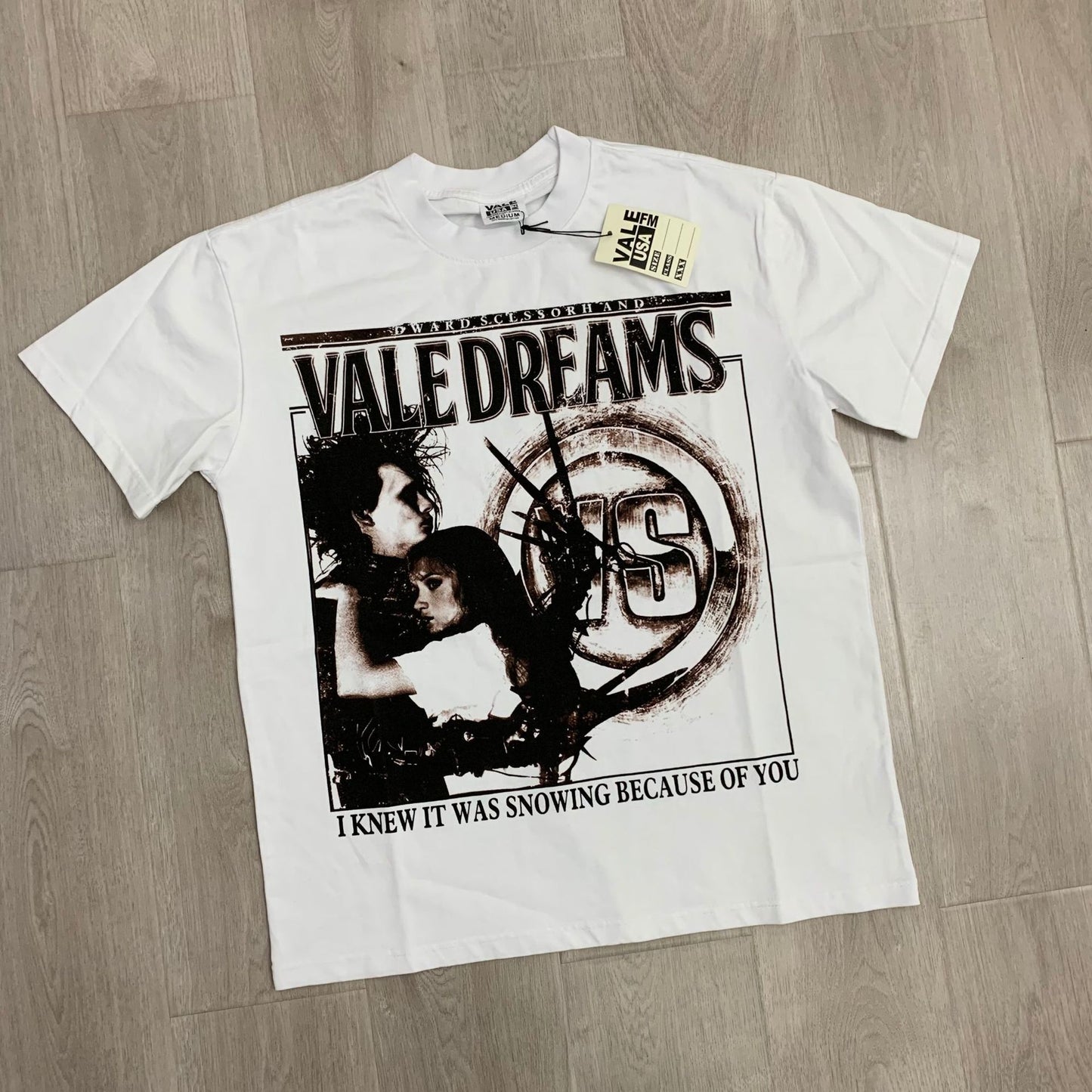 Valley Dream Style Retro Graphic Oversized T-Shirt, Men's Y2K Streetwear Casual Short Sleeve