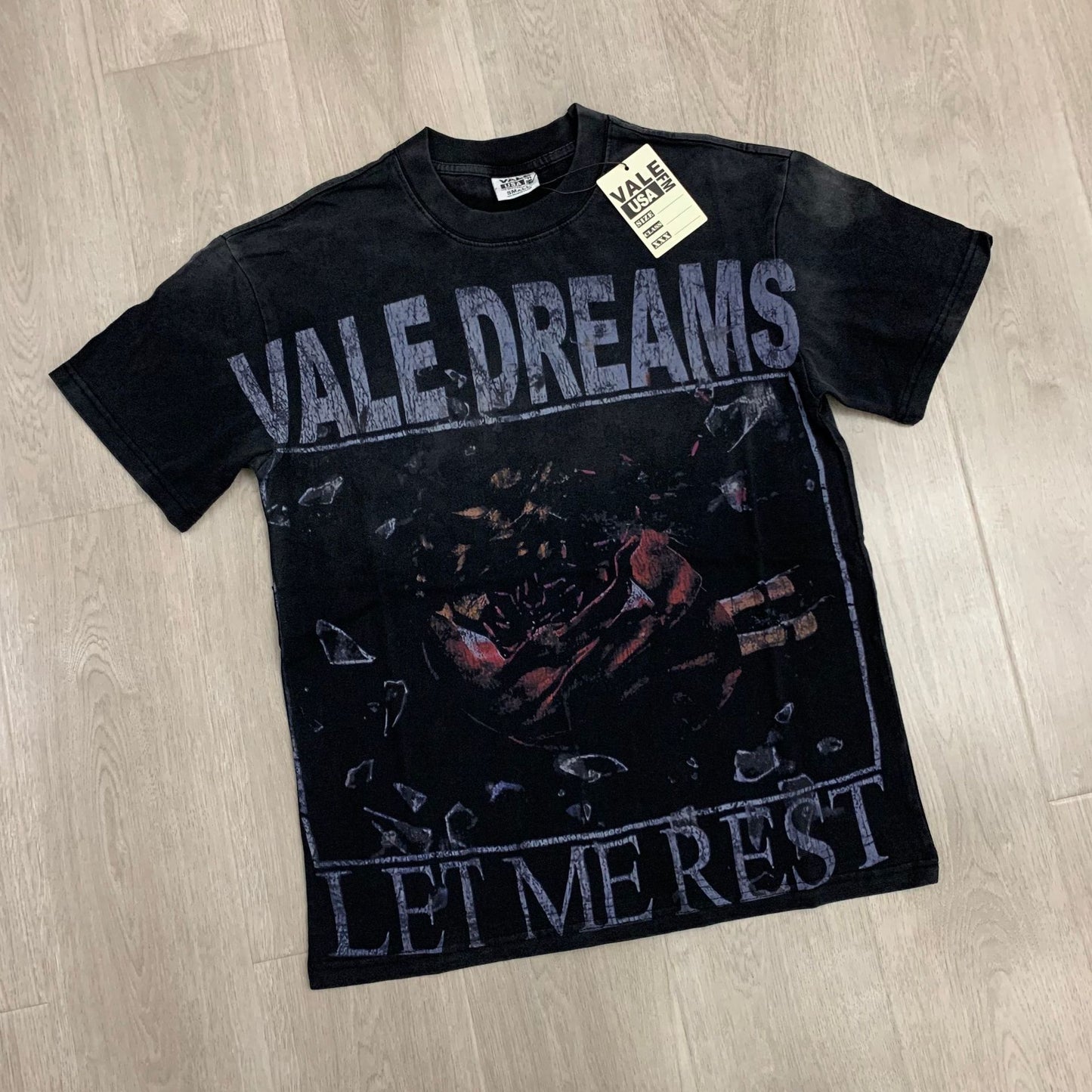 Valley Dream Style Retro Graphic Oversized T-Shirt, Men's Y2K Streetwear Casual Short Sleeve