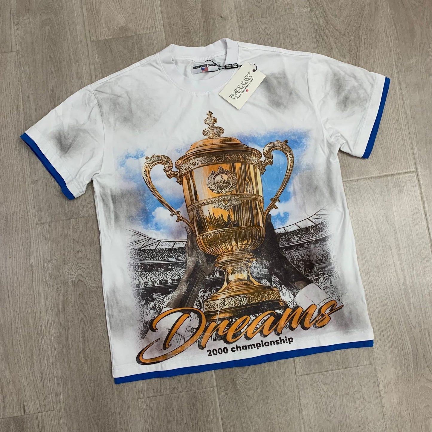 Valley Dream Style Retro Graphic Oversized T-Shirt, Men's Y2K Streetwear Casual Short Sleeve