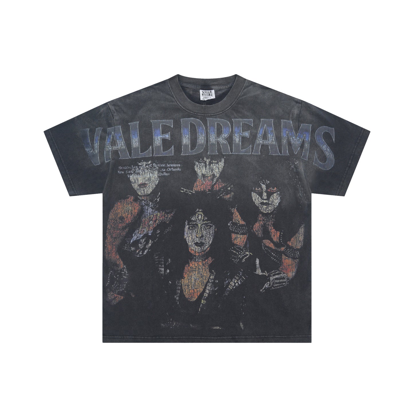 Iconic Valley Dream Retro Graphic Tee Men's Vintage Washed High Street Fashion Casual Top