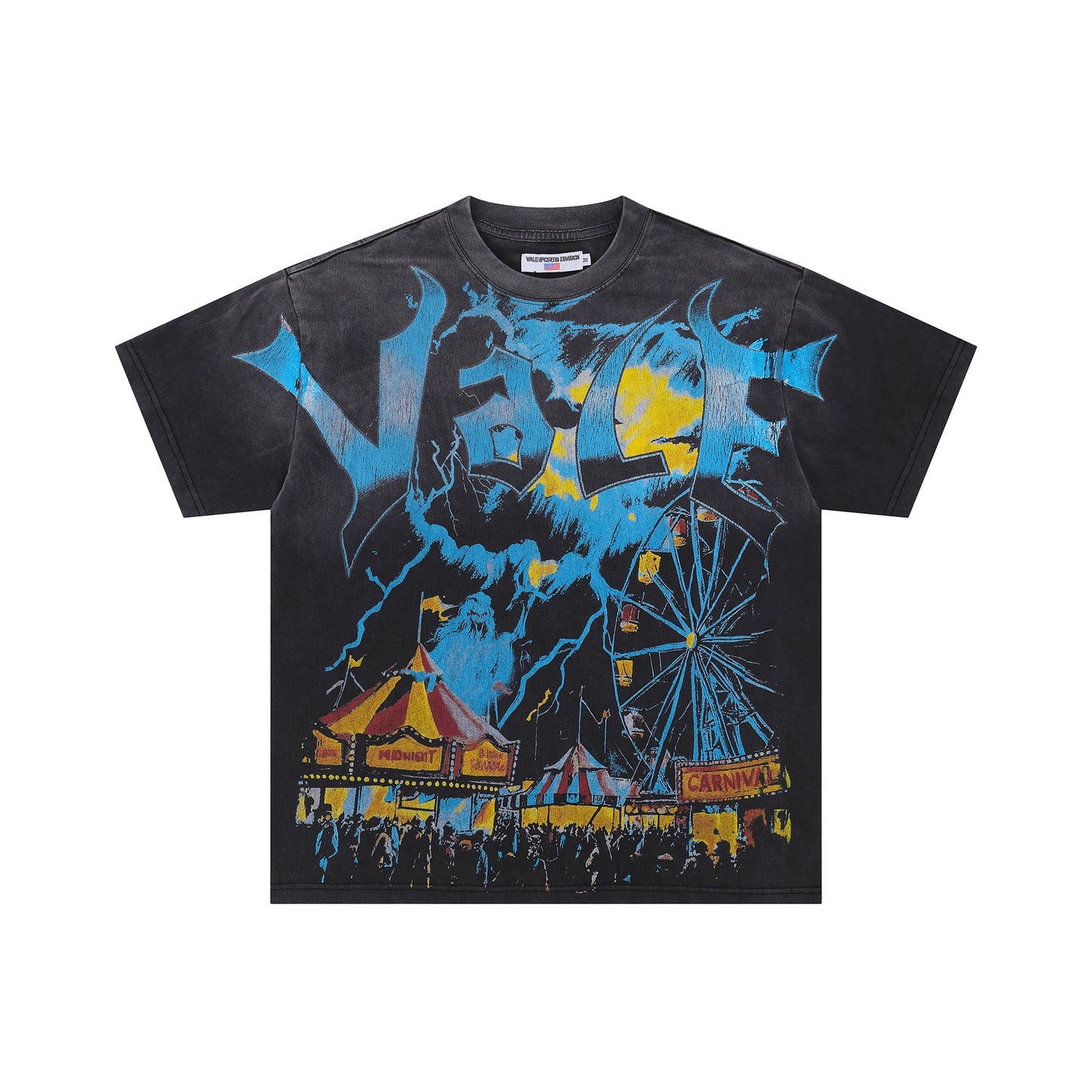 Iconic Valley Dream Retro Graphic Tee Men's Vintage Washed High Street Fashion Casual Top